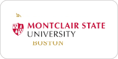 Image showing Montclair State University Boston logo with a shield symbol and text in red and gold.