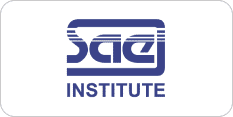 The image shows the logo of SAE Institute, featuring the word "SAE" stylized in blue with horizontal lines and "INSTITUTE" written below in blue.