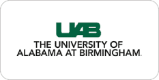 Logo of the University of Alabama at Birmingham with the initials "UAB" in green and "The University of Alabama at Birmingham" in black text underneath.