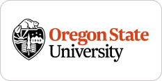 Oregon State University logo featuring a beaver emblem on the left and the university name in orange and black text on the right.